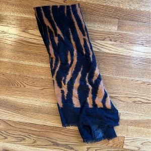 Aqua animal print scarf